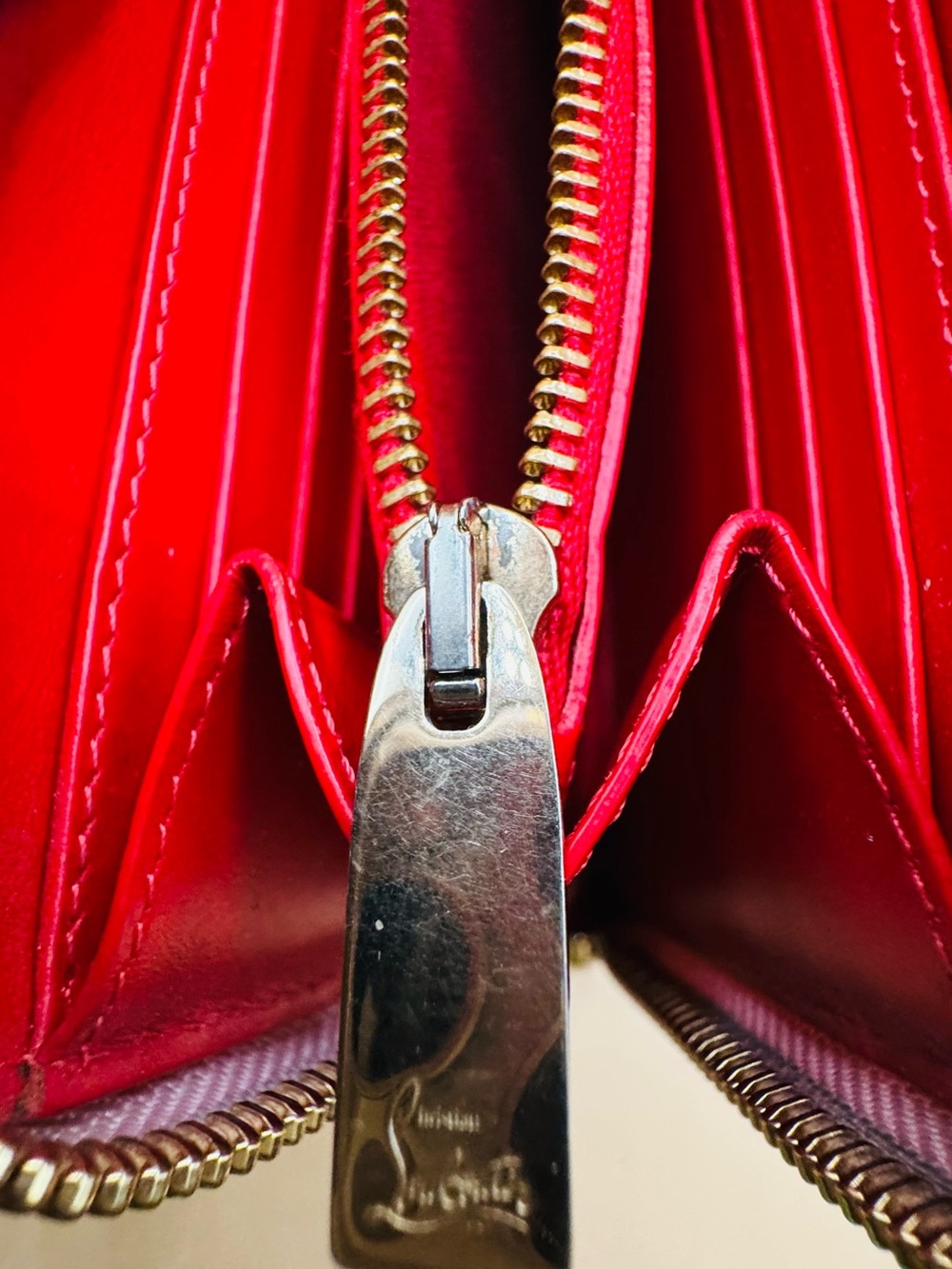 Christian Louboutin White Studded Zip Wallet with Multicolor Accents - Picture 10 of 14
